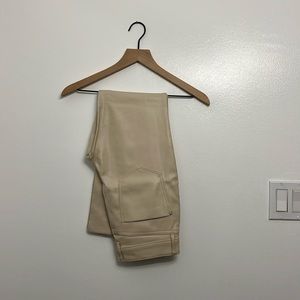 Beige Leatherette Pants
